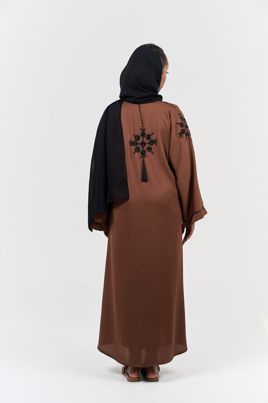 Zarah Embellished Abayah - Brown